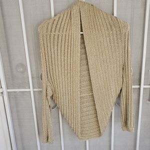White House Black Market Open Front Gold Cardigan.